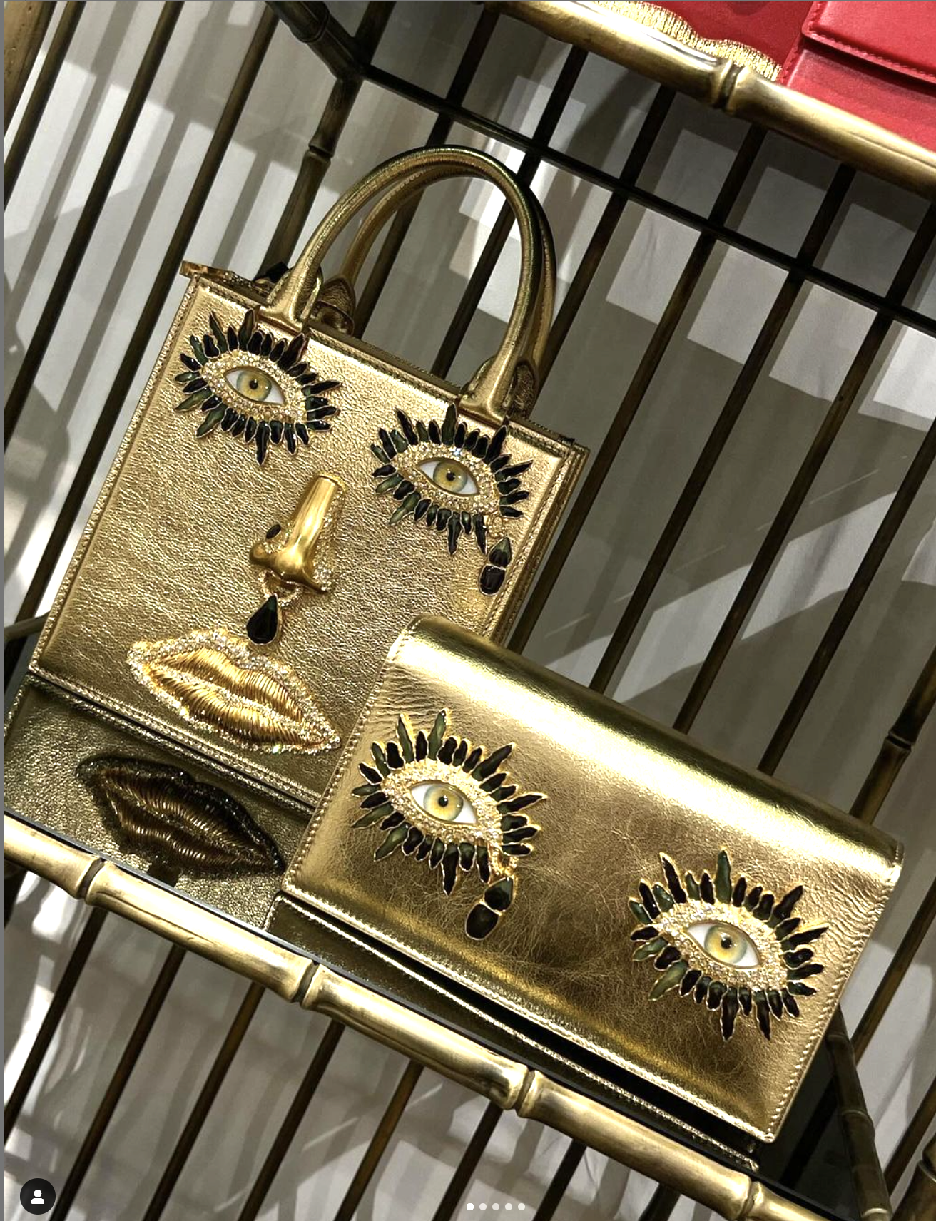 Schiaparelli Face bag with custom pavé hardware — designed by Elsa Sen